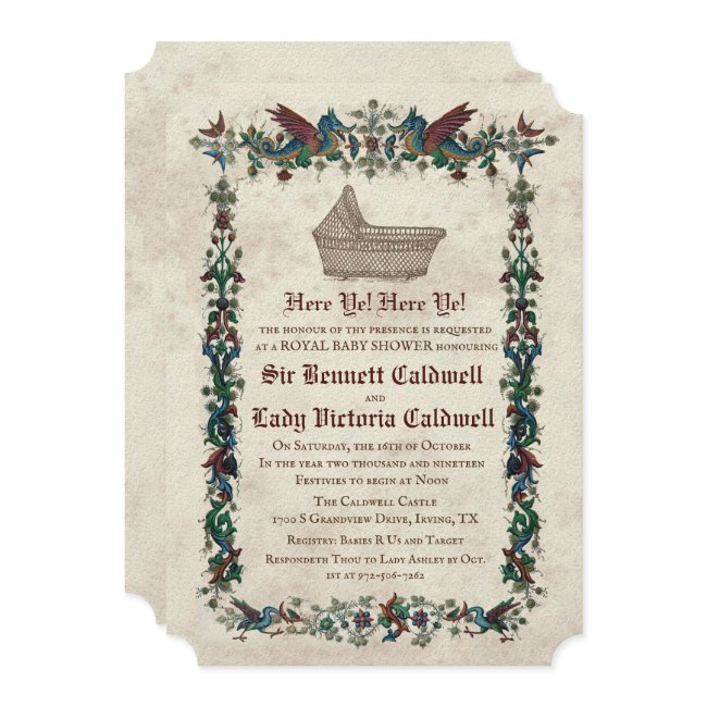 Medieval Renaissance Baby Shower Invitation