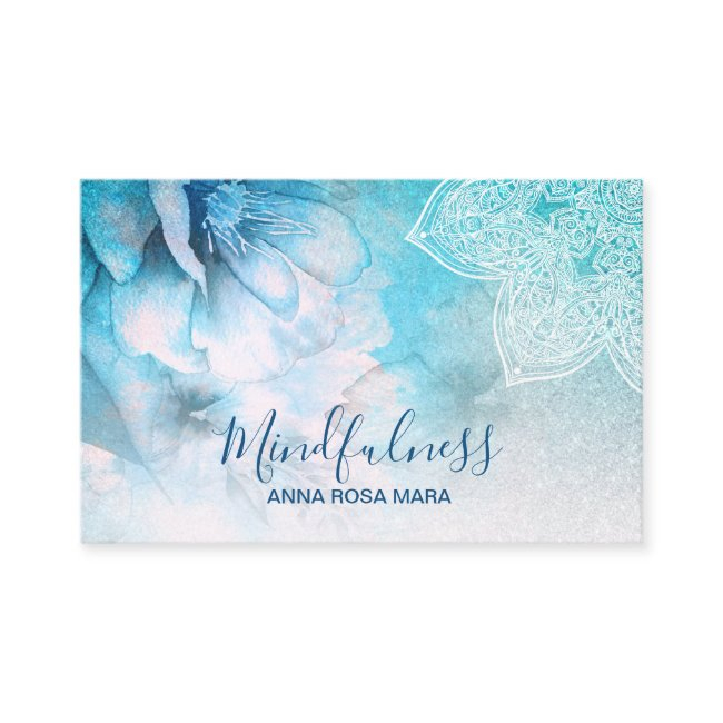 *~* Meditation Reiki Yoga Floral Glitter Mandala Business Invitations