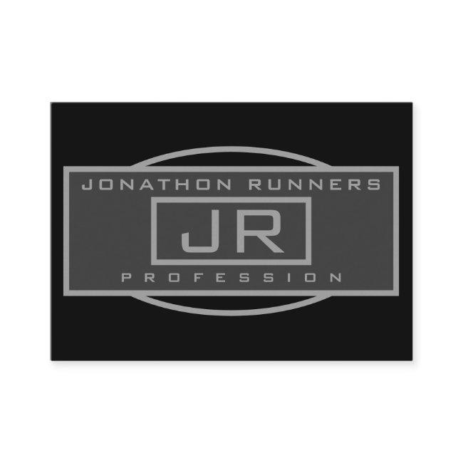 Men's Sporty Geometric Dark Greys & Black Enclosure Invitations