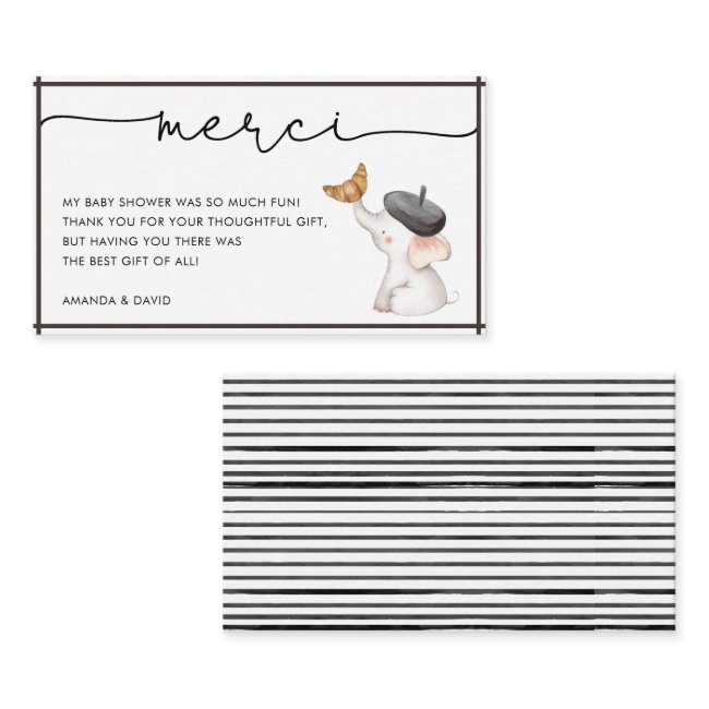 Merci French Gender Neutral Baby Shower Thank You Enclosure Invitations