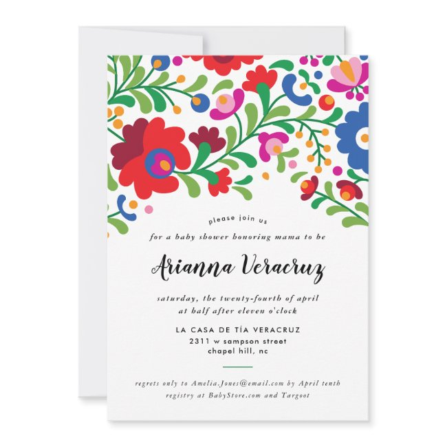 Mexican Embroidery Baby Shower Invitation