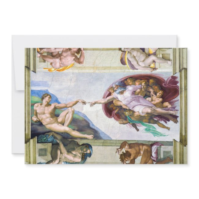 Michelangelo - Creation Of Adam, Sistine Chapel's Thank You Invitations