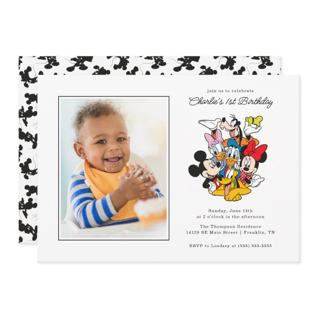 Mickey & Friends Birthday - Photo Invitation