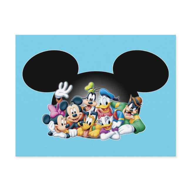 Mickey & Friends | Group In Mickey Ears Postinvitations