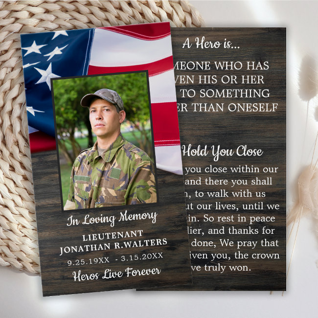 Military Memorial Fallen Soldier Prayer Invitations