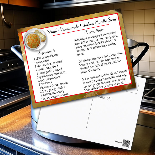 Mimi's Chicken Noodle Soup Recipe Invitations