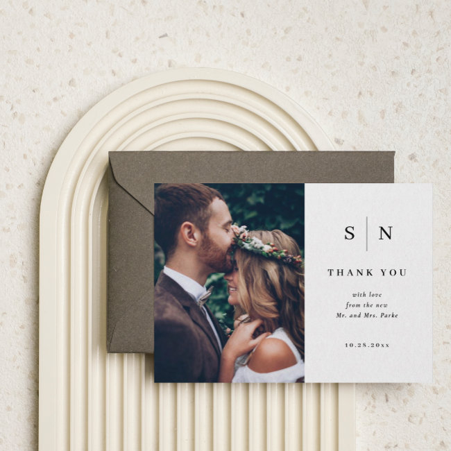 Minimal And Chic | Photo Wedding Thank You Postinvitations