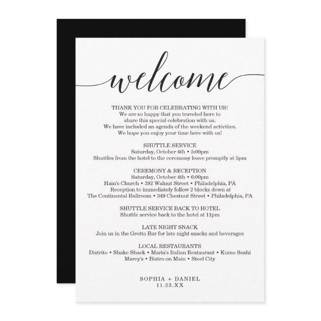 Minimal Elegance Wedding Welcome Letter Itinerary Invitation