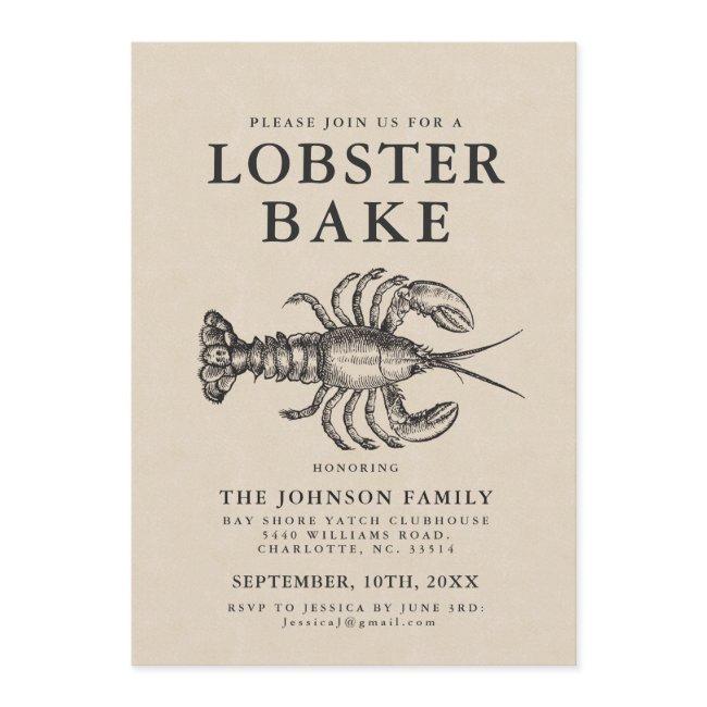 Minimal Lobster Bake Vintage Style Invite
