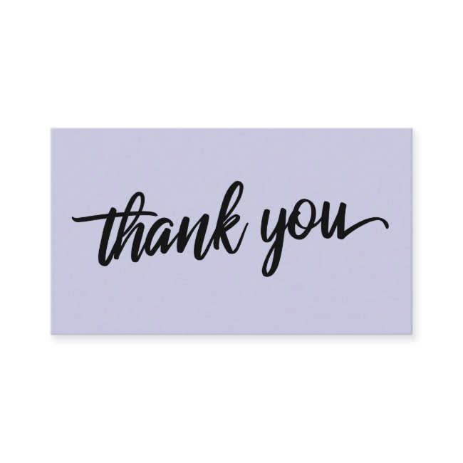 Minimal Script Typography Lavender Thank You Enclosure Invitations