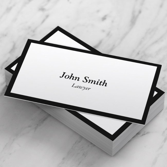 Minimalist Black Border Elegant Lawyer Business Invitations