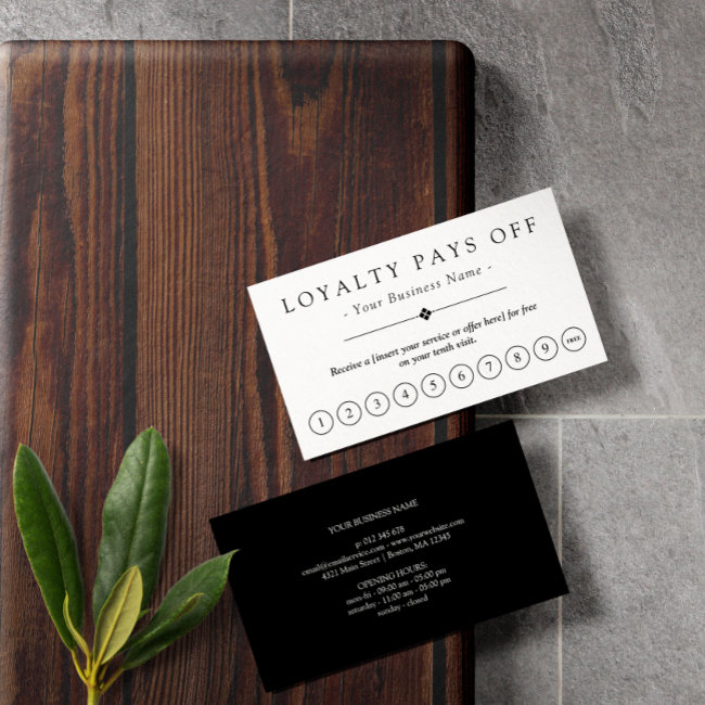 Minimalist Black & White Loyalty Punch Invitations