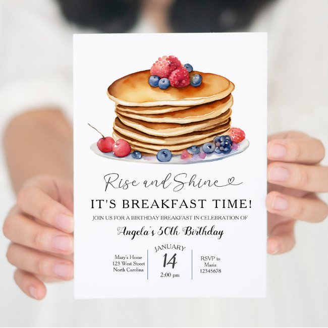 Minimalist Breakfast Birthday Invitation