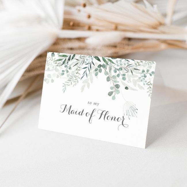Minimalist Greenery Eucalyptus Bridal Party Thank You Invitations