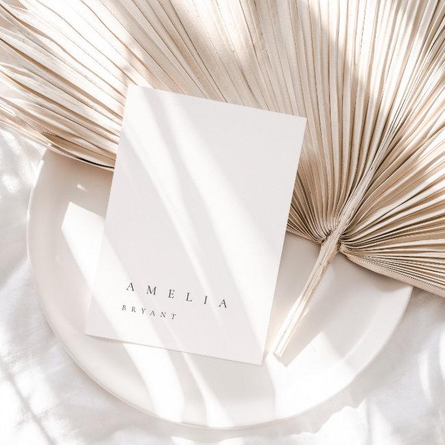 Minimalist Ivory Guest Name Place Invitations