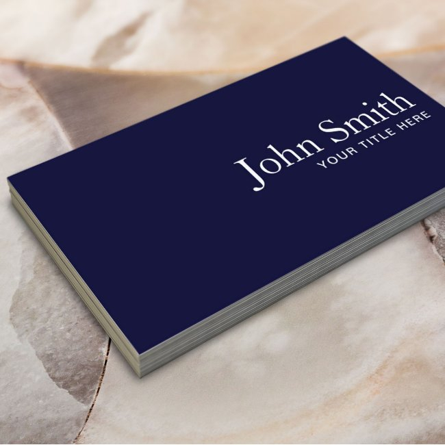 Minimalist Navy Blue Professional Qr Code Plain Business Invitations