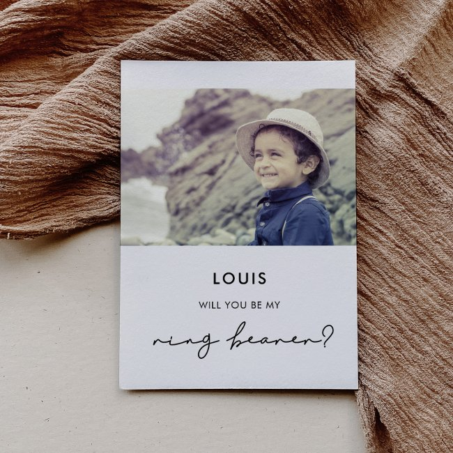 Minimalist Ring Bearer Proposal Photo Invitations