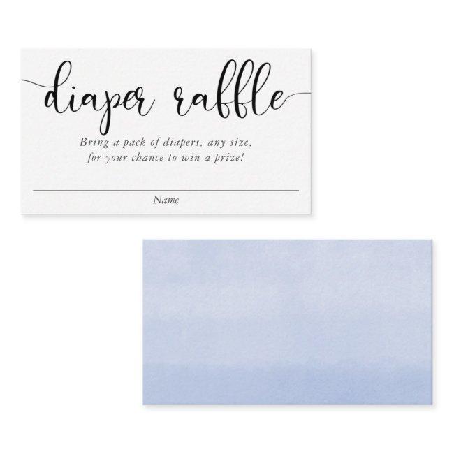 Minimalist Simple Blue White Black Diaper Raffle Enclosure Invitations