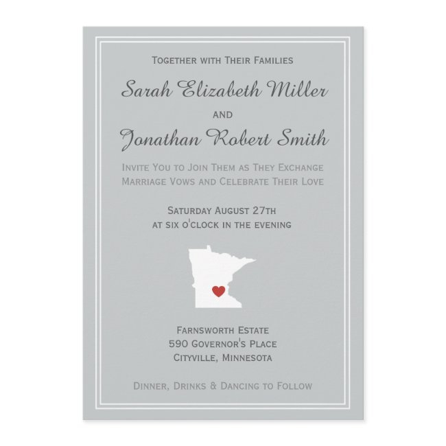 Minnesota Love - Customizable Wedding Invitation