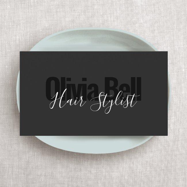Modern Black Hair Stylist Business Invitations