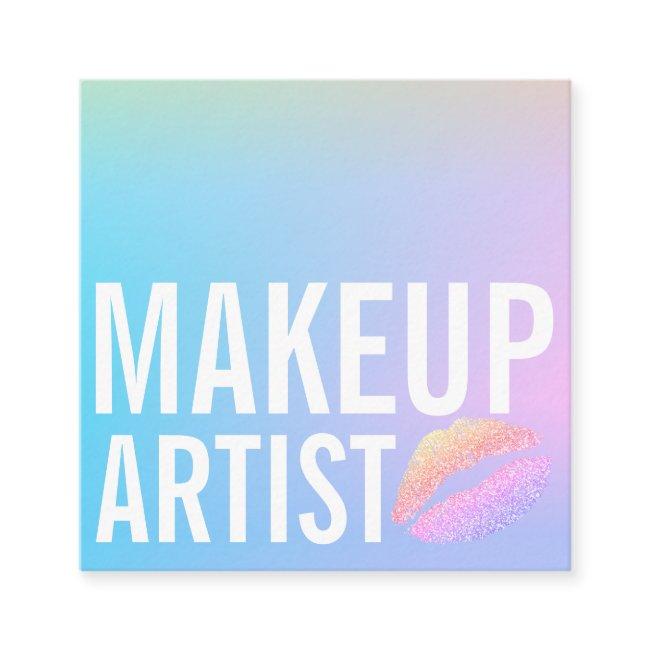 Modern Blue Pink Purple Gradient Makeup Beauty Square Business Invitations
