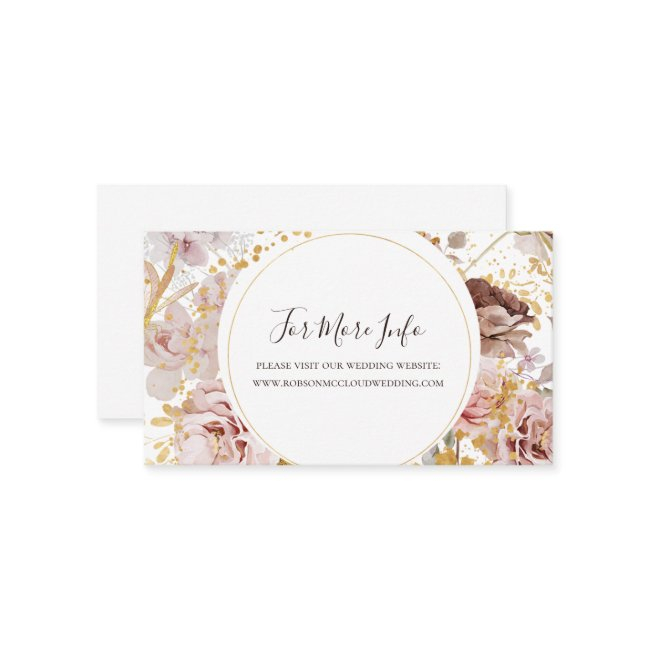 Modern Blush Floral | Wedding Website Enclosure Invitations