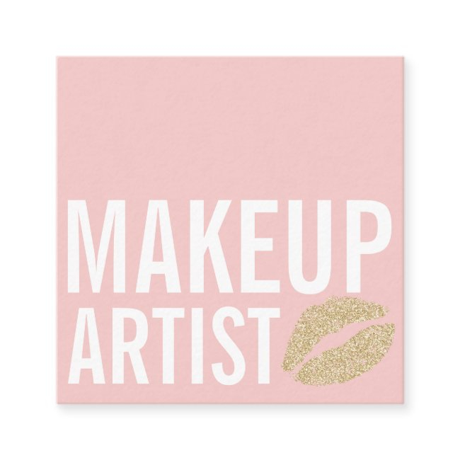 Modern Blush Pink Makeup Beauty Square Business Invitations