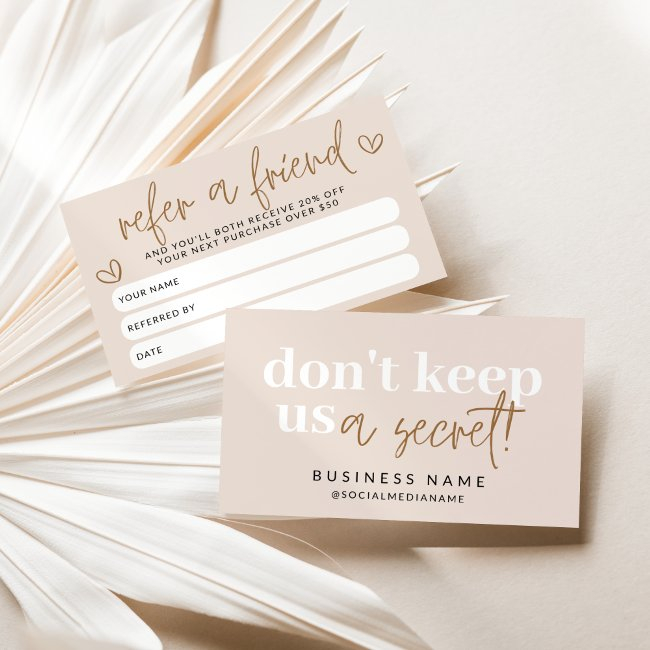 Modern Boho Refer A Friend Discount Coupon Invitations