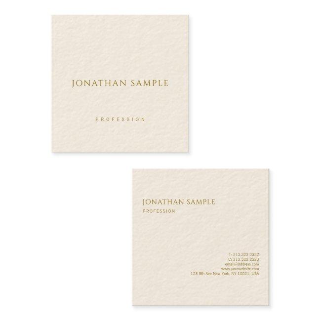 Modern Business Invitations Gold Text Elegant Square