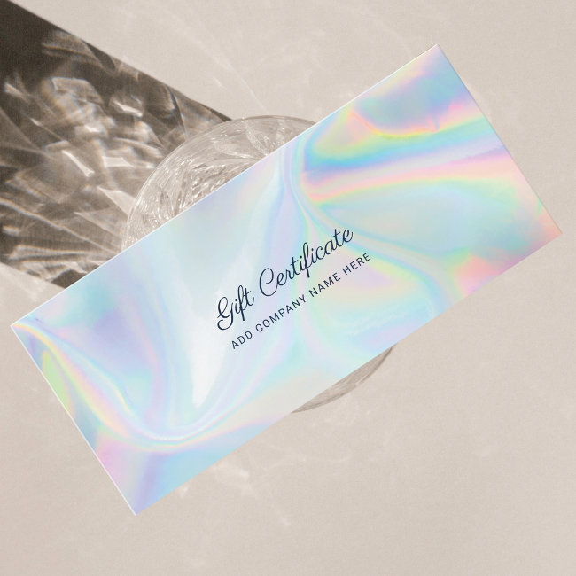 Modern Business Holographic Diy Gift Certificate