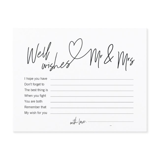 Modern Calligraphy Well Wishes For Mr And Mrs Invitation