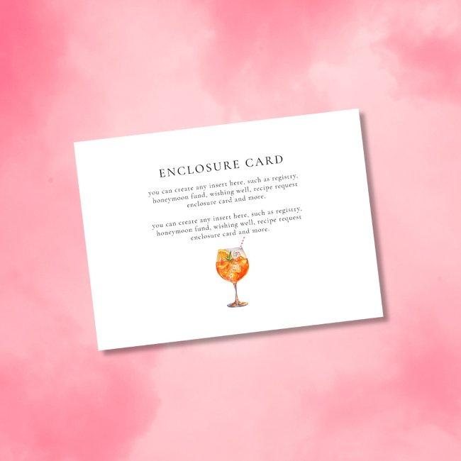 Modern Chic Love At First Spritz Bridal Shower Enclosure Invitations