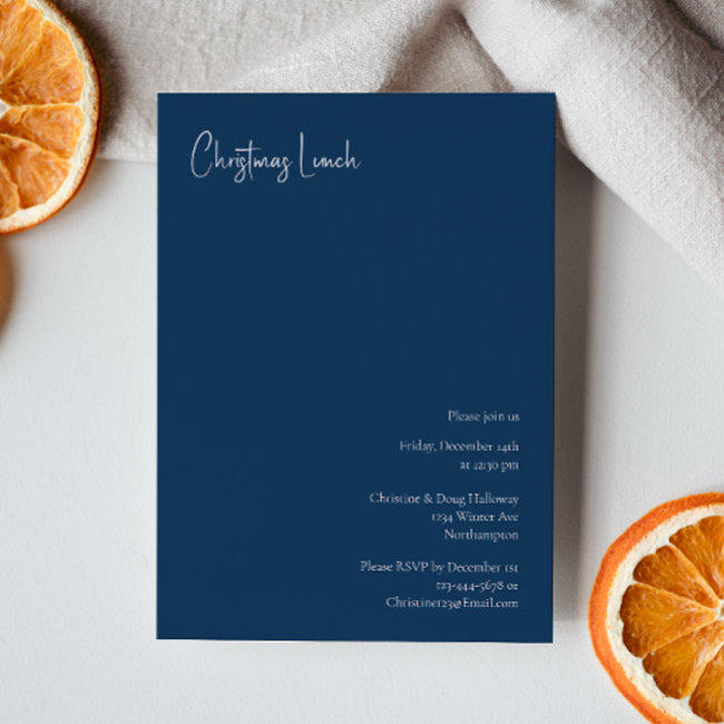 Modern Christmas | Blue Lunch Invitation