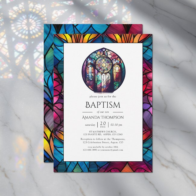 Modern Church Baptism, Dedication Or Christening Invitation