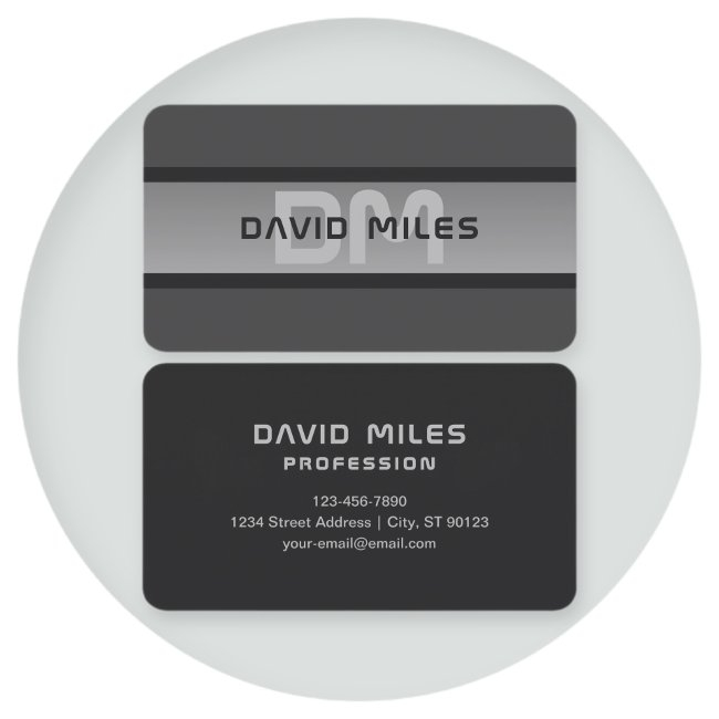 Modern Customizable Layered Text | Black & Grey Business Invitations