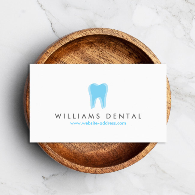 Modern Dentist Tooth Logo On White Business Invitations