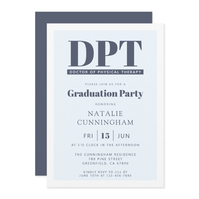 Modern Dpt Doctor Of Physical Therapy Graduation Invitation