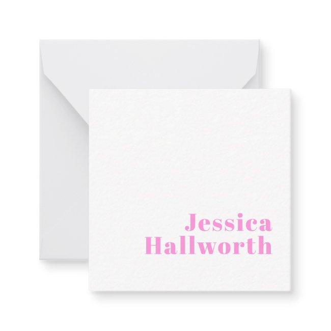 Modern Editable Business Name Or First & Last Name Note Invitations