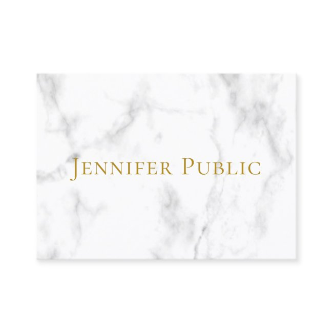 Modern Elegant Gold Text White Marble Template Business Invitations