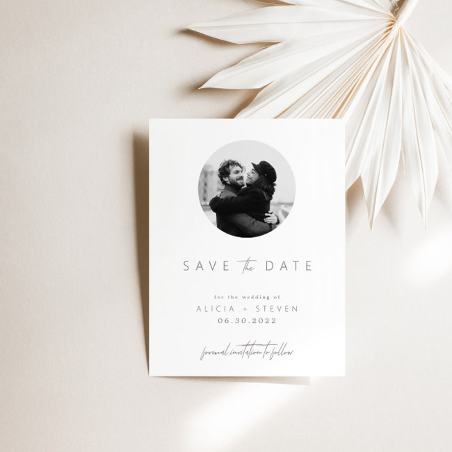 Modern Elegant Script Photo Save The Date