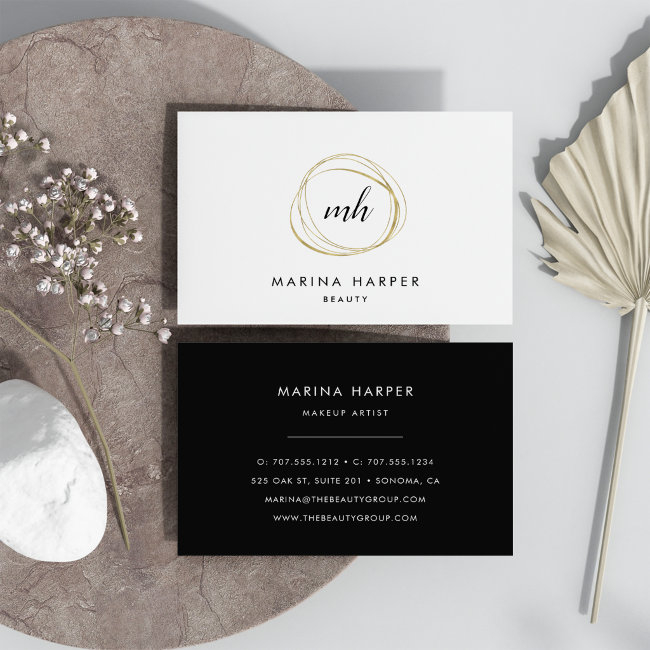 Modern Faux Gold Abstract Business Invitations
