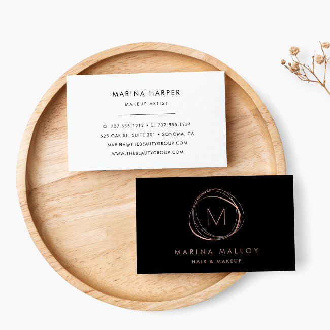 Modern Faux Rose Gold Abstract Business Invitations