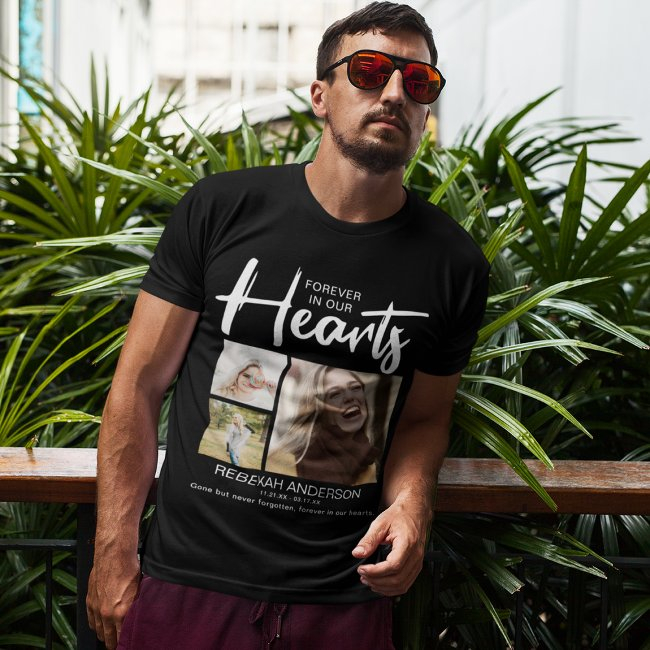 Modern Forever In Our Hearts | Funeral T-shirt