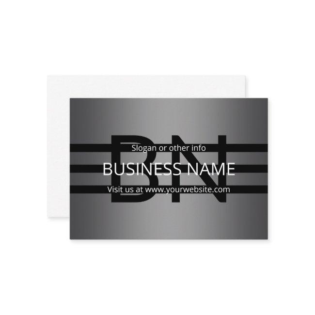 Modern Grey Gradient & Horizontal Black Stripes Enclosure Invitations