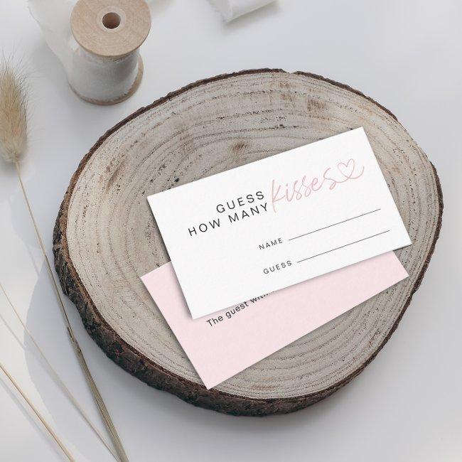 Modern Guess How Many Kisses Bridal Shower Game Enclosure Invitations