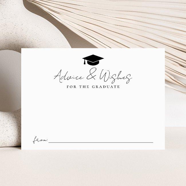 Modern Handwritten Black Script Graduation Advice Enclosure Invitations