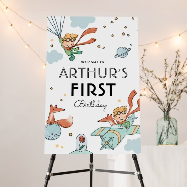 Modern Le Petit Prince Birthday Party Welcome Sign