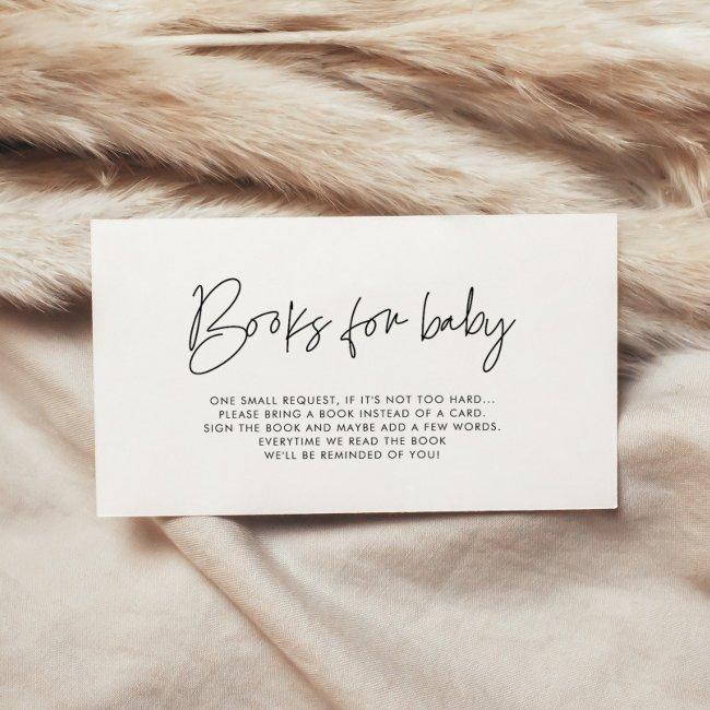 Modern Minimalist Baby Shower Book Request Invitations