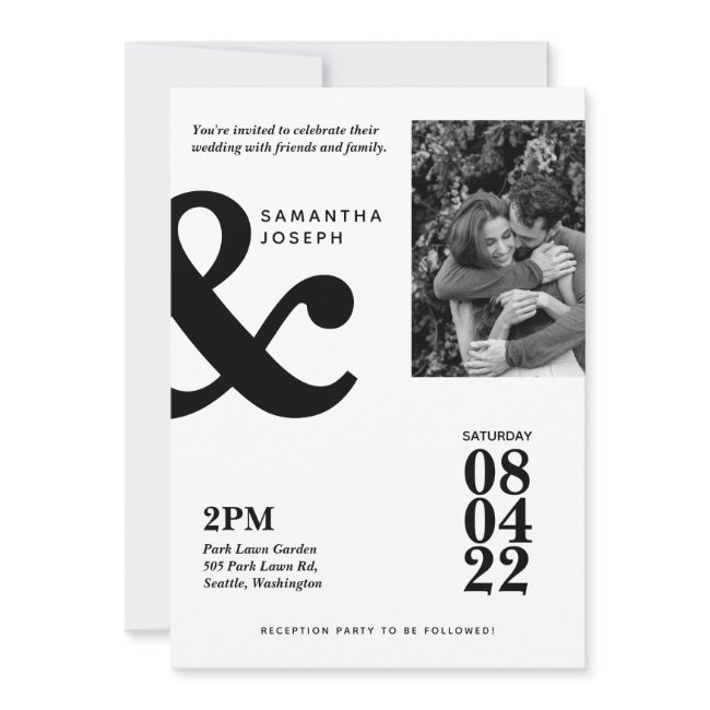 Modern Minimalist Black & White Invitation