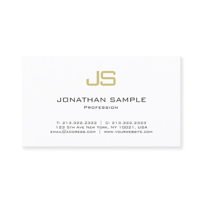 Modern Minimalist Chic Monogrammed Luxury Plain Business Invitations
